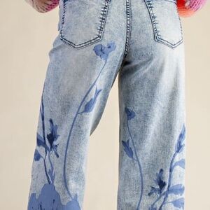 EASEL Blue Bird  Patterned Women's Jeans